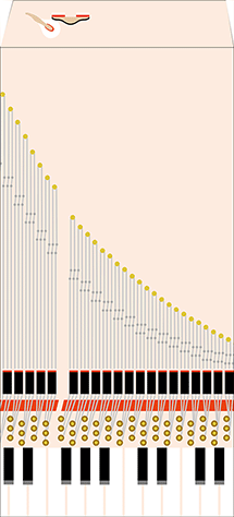 封筒B ピアノ柄ー5枚入り Contra-St デザイン